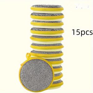 TEMU 15개 주방 청소 스펀지 세트 - 양면 스크래치 방지 스크러버, 다기능 및 재사용 가능한 청소 도구