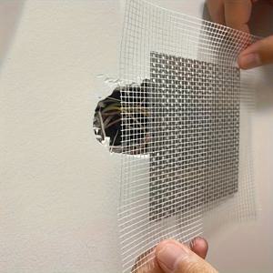 TEMU 15cm 셀프 접착 드라이월 패치 (파이버 메쉬 & 폼 보드 포함) - 천장 및 벽 균열 빠른 수리, 쉬운 설치, 페인트 가능, DIY 수리에 적합