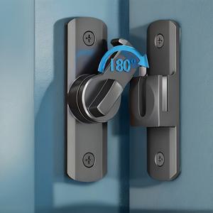 TEMU 1개 중형 보안 방범 도어락 (수동 볼트 포함, 90°/ 조절 가능) & 안티픽 메커니즘 - 상업용/주거용 강화 금속 도어락, 가정, 사무실, 차고 문용 - 표준 도어 호환, 블랙