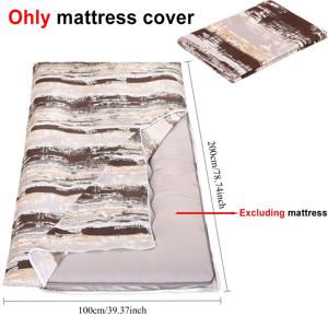TEMU 일본식 후토 매트리스 커버 - 지퍼 포장, 트윈/풀/퀸 사이즈, 베이지/브라운/그레이/화이트 가로 줄무늬 침대 커버, 타타미용 부드러운 바닥 매트리스, 세탁 가능한 일본식 침대 커버