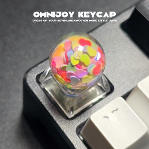 TEMU 1개 볼 테마 키캡, 반짝이는 별과 하트 모양 시퀸 디자인, 컬러풀 ESC 키캡, 게이밍 키보드 장식용, 남자친구, , 아버지를 위한 생일 선물