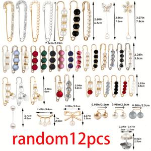 TEMU 12개 세트 (스타일 및 사이즈 랜덤) 다기능 벨트 클립, 바지 허리 조절, 의류 고정, 스커트 멜빵, 바지 미끄럼 방지에 적합, 캐주얼 복장 필수품, 여성용 벨트 클립, 여성용 벨트 클립, 옷핀, 브로치