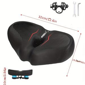 TEMU 성인용 오버사이즈 편안한 자전거 - 플러시 젤 패딩 안장, 남녀 공용 충격 흡수 메모리폼, 모든 크루저/로드/산악 자전거에 적합 (방수 및 통기성 디자인)