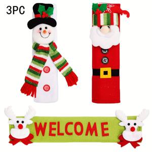 TEMU 3개 크리스마스 장식, 실내 홈 데코, 냉장고 손잡이 커버, 주방 장식, 크리스마스 장식, 축제 휴일 장식, 시즌별 홈 데코, 축제 주방 장식