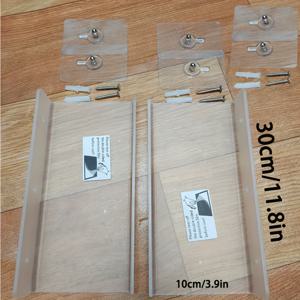 TEMU 아크릴 투명 벽 선반 2세트, 7.8인치/11.8인치, 아크릴 플로팅 선반, 욕실 및 침실용, 책장/벽 선반/수납 선반/책/향수/피규어 전시대로 사용 가능