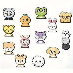 TEMU 13개 귀여운 K-팝 브로치 세트 - 세븐틴의 만화 핀에서 영감을 받음, 플라스틱 , 스테인리스 스틸 백 버클, 올 시즌 파티 & 데일리 웨어 액세서리, 발렌타인데이 선물, 크리스마스 & 할로윈 장식에 적합