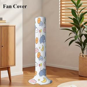 TEMU 만화 스타일의 빨래 가능한 타워 팬용 먼지 덮개. 두꺼운 방습 디자인으로 가정, 사무실, 발코니 및 침실에서 사용하기 적합하며 타워, 데스크탑 및 플로어 팬을 모두 지원하며 사계절 내내 사용 가능합니다.