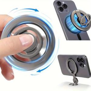 TEMU 스핀 마그넷 휴대폰 링 홀더 스탠드 - 360° 회전 & 조절 가능한 자석 킥스탠드, 핸즈프리 스마트폰 링 그립 (영상 통화, 게임, 독서용) - 아이폰/스마트폰 호환 (메탈 핑거 링 스탠드)|그립톡|핸드폰거치대|휴대폰거치대