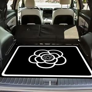 TEMU 1개 자동차 트렁크 매트 - 대부분의 차량 호환, 헤비듀티 라운드 플라워 패턴, 미끄럼 방지 뒷좌석/트렁크용, 내구성 매트, 설치 (도구/접착제 불필요)