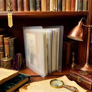 TEMU 40페이지 A6 바인더 북 - 투명 루스리프 페이지, 대용량 카드/ID 홀더, 주름 방지 저널/사진 앨범, 여행, 게임용 - 분실 방지 보관 (ID, 게임 카드, 사진)