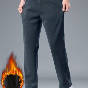 TEMU 남성용 두꺼운 기모 안감 캐주얼 스포츠 바지, 가을/겨울철 착용에 적합.|스포츠|냉장고바지|남자바지