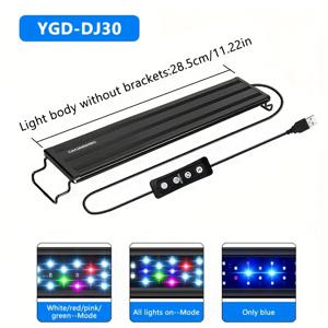 TEMU 1개 LED 수족관 장식 램프 (조절 가능한 타이머 & USB 플러그인 포함) - 생생한 산호 & 식물 디자인, 간편한 설치, 물의 향상을 위한 수중 조명, 배터리 없음|타이머