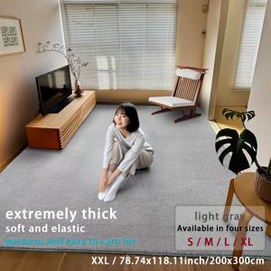 TEMU 1개 | 일본 스타일 플레인 코랄 플리스 카펫 | 카멜, 크림, 라이트 그레이 긴 직사각형 실내 카펫 | 고품질 폴리에스터 소재, 두꺼운 원단, 고밀도 플러시, 부드럽고 탄력적, 탈지 없는 세탁기 사용 가능