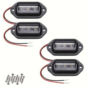 TEMU NLpearl 멀티-파스 LED 번호판등 2/4개입 | 초고휘도 6000K 화이트, 플러그 앤 플레이, 12V-24V 트럭, SUV, RV, 보트, 트레일러 범용, 돔, 카고, 후드등으로도 사용 가능, 배터리 없음