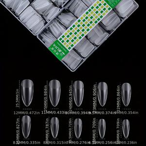 TEMU 500개 투명 인조 손톱 - 롱 T자형 & 스퀘어 무광 마감, 심리스 네일 아트, ABS 네일 팁 (매니큐어, 페디큐어, 살롱, 가정용) - 전문가용 &