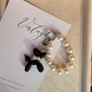 TEMU 빈티지 스타일 & 비즈 폰 체인 키링 - 여성용 우아한 레진 참, 휴대폰, 열쇠, 가방을 위한 튼튼하고 스타일리시한 액세서리|키링|키링부자재