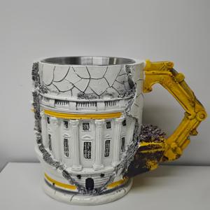 TEMU 스테인리스 굴삭기 건설 차량 머그컵 - 굴삭기 암 디자인, 내구성 강한 재사용 가능한 커피 & 물컵, 남성 생일 선물, 건설 작업자, 엔지니어, 광산 애호가용 - 201 스테인리스