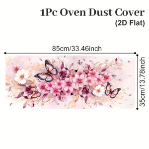 TEMU 2D 평면, 1개, 나비 프린트 전자레인지 먼지 커버, 나비 디자인 오븐 커버 천, 전자레인지, 카운터탑 & 캐비닛 정리 장식, 주방 인테리어 & 가전 보호에 완벽, 2D 평면