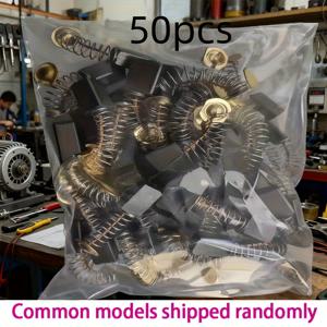 TEMU 50개 헤비듀티 카본 브러시 교체 키트 - 모터 수리 부품 포함, 헤비듀티 금속 베이스, 드릴/샌더/그라인더/모터용 다양한 사이즈 - 블로워, 발전기, 전기 기술자, DIY 및 모터 수리용 (정밀 사이즈 차트)