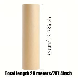 TEMU 대형 롤 (20m x 35cm) 선지 - 서예, 수묵화, 중국 붓글씨 연습용 흰색 & 갈색 쌀지 - 자유 절단 가능한 반가공 시트