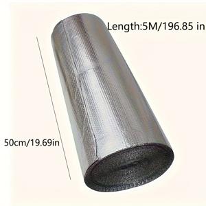 TEMU 알루미늄 호일 단열 패드 | 반사 단열 장벽, 방화 엔진 후드 및 벽면 라이닝, 소음 감소 및 온도 제어, 내구성, 범용 적용, 알루미늄 합금 재질