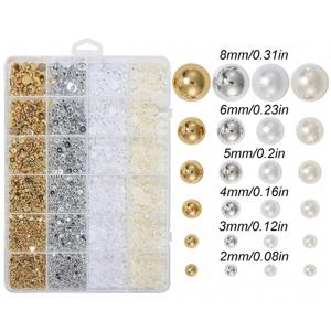 TEMU 1 박스 네일 아트 반원형 ABS 진주 비즈 | 쥬얼리 참, 의류 컵 장식 공예 매니큐어 액세서리용 플랫백 라인스톤