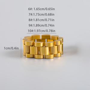 TEMU 우아한 18K 금도금 304 스테인리스 스틸 반지 | 남성용 스타일리시한 싱글 반지, 데일리 착용, 선물, 파티 행사에 적합|반지