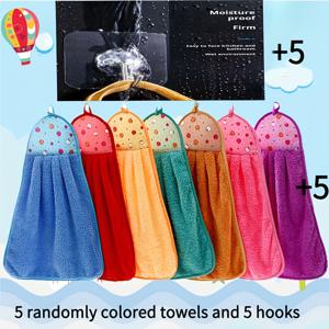 TEMU 10개 세트 부드러운 코랄 타월 후크 포함 - 두꺼운 걸이형 목욕 & 손수건, 흡수력 뛰어난 내구성 모던 도트 & 모양 (코랄), 욕실용 - 쉽게 세척 가능, 대량 패키지