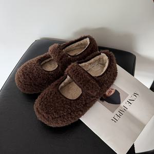 TEMU 겨울 신상 수제 플리스 안감 따뜻한 슬립온 편안한 캐주얼 여성 구두|단화