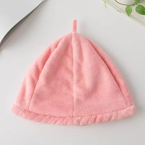 TEMU 여성용 따뜻한 산호 양털 버킷햇 1개 | 겨울용 큰 머리 사우나 캡, 폴리에스터, 폴리아미드