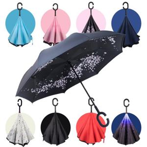 TEMU 거꾸로우산/장우산/양우산/스탠드우산/C커브우산/자동우산/장마/반대로접히는우산
