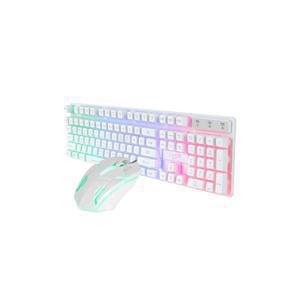 TEMU 지클릭커 GMK-180 화이트 게이밍 키보드 마우스 세트 LED 가성비 높은 PC방