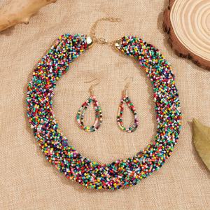 TEMU 귀걸이 3개와 목걸이 포함 스타일 주얼리 세트, 14k 골드 도금, 화려한 구슬로 제작된 완벽한 장식품