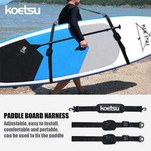 TEMU KOETSU 조절 가능한 SUP 패들 보드 어깨 스트랩 - 헤비듀티 패들보드 캐리어, 와이드 스트랩, 옥스포드 소재 - 폭 33.5인치 이하 SUP용, 서핑, 운반 및 패들보드 장비에 이상적