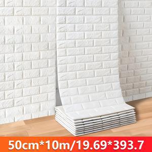 TEMU 1롤 3D 두꺼운 단열 벽지 - 방수 접착식 탈부착 가능 비닐 패널, 벽 & 천장용, 화이트/베이지/그레이 타일 느낌, 주방, 침실, 기숙사 리모델링용 쉬운 설치
