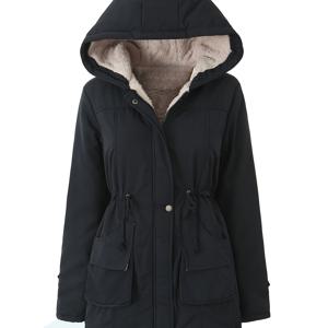 TEMU 여성용 겨울 따뜻한 포켓 후드 재킷 - 캐주얼한 날에 완벽한 선택