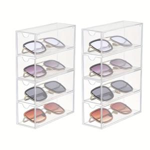 TEMU 8개의 서랍이 있는 아크릴 투명 안경 보관함 2개 팩