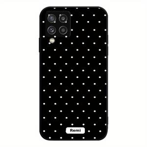 TEMU 삼성 S10, S20, S21, S22, S23, S24, 노트 10, 20 FE 라이트 등 다양한 모델에 대한 흰 점이 있는 소프트 매트 TPU 케이스.