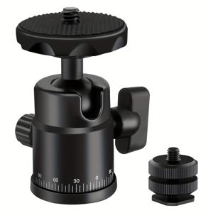 TEMU 미니 볼 헤드 H28 삼각대 헤드 + 듀얼 핫슈 마운트 DSLR 카메라 마운트 어댑터 액세서리, 액션 카메라, 스마트폰, 조명, 마이크 장착용, 5.5lb 적재 가능