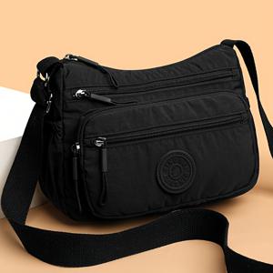 TEMU 여성용 가벼운 나일론 크로스바디 백 - 조절 가능한 스트랩, 지퍼 클로저, 그레이//, 내구성 & 스타일리시한 데일리용, 여행, 쇼핑 - 스마트폰 & 필수품용 크로스바디 파우치|여행용크로스백