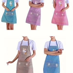 TEMU 5개 귀여운 토끼 무늬 앞치마, 세련된 격자무늬 디자인에 끈으로 묶는 디테일, 요리, 베이킹, 정원 가꾸기, 미용, 그림 그리기에 적합한 튼튼한 주방 앞치마, 연한 파랑, 분홍, 베이지, 연한 파랑, 파랑, 초록, 노랑, 흰색, 파랑, 초록, 노랑, 흰색, 파랑, 노랑, 흰색, 흰색, 흰색, 흰색, 흰색, 흰색, 흰색, 흰색, 흰색, 흰색, 흰색