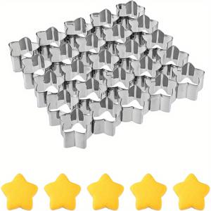 TEMU 봄을 위한 25개 미니 별 쿠키 커터 세트, 미니 별 모양 쿠키 커팅 도구, 케이크 장식, 쿠키, 애완 동물 간식 및 폴리머 클레이 모양에 적합한 다용도 커터, 아버지의 날과 같은 휴일 외출 및 축하 행사에 적합