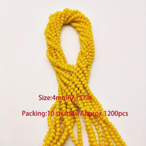 TEMU 1200+ 단단한 4mm 유리 비즈 10 줄, 휴일 비즈, 오스트리아 유리 비즈, 유리 론델 비즈, 팔찌, 목걸이, 발목, 귀걸이, 보석 만들기, DIY 여유로운 비즈, 결혼식 장식, 비즈 공급