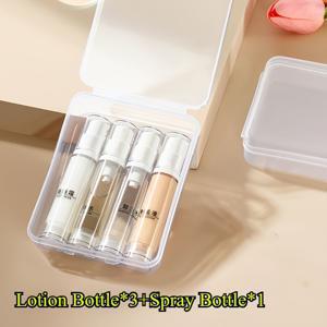 TEMU 로션, 페이스 크림, 화장품 샘플, 리퀴드 파운데이션 등용 휴대용 여행 로션 병 세트 4개