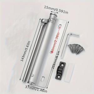 TEMU 스테인리스 스틸 재질의 조용하고 조절 가능한 자동 문 닫힘 장치 - 조절 가능한 설정, 스윙 도어용 자동 닫힘 메커니즘, 접이식 디자인을 특징으로 하며, 주거 및 사무실 환경 모두에 적합합니다.|도어클로저