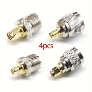 TEMU 4개 SMA to UHF RF 동축 연장 어댑터 키트, PL259 SO239 UHF VHF 압착 동축 어댑터 세트, CB 라디오/핸드헬드 워키토키/햄 라디오 안테나용