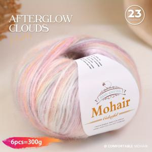 TEMU 1대형 봉지 = 6개의 실 = 300g. 무지개 그라데이션 실 다양한 색상. DIY 공예 키트, 니트 상의, 바지, 스카프, 장갑, 신발 및 기타 수제 니트 공예에 적합. 폴리에스터 90%, 울 10%