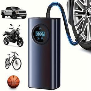 TEMU 타이어 공기 주입용 휴대용 에어 컴프레서, 에어 펌프, 자동차, , 자전거에 적합한 무선 에어 컴프레서, 스마트 자동 타이어 공기 주입기, 디지털 LCD 디스플레이, 농구 공 공기 주입, 경량 디자인, 충전식 배터리