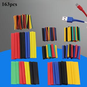 TEMU 163피스 패션 컬러 히트 슈링크 튜빙 세트, PP 소재 – 전기선 절연 및 유지보수 필수품, 가정용 슈링크 슬리브 키트. 발렌타인데이, 국경일, 개학 시즌, 할로윈, 크리스마스, 생일에 완벽한 선물