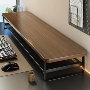 TEMU 배송용 이중 레이어 컴퓨터 받침대, 냉각 랙, 레이어드 수납용 서랍 포함, 데스크탑 정리함, 다기능 모니터 스탠드, 튼튼한 구조, 두꺼운 선반, 손상되지 않음, 가정 또는 사무실에서 큰 도움을 주는 제품.|모니터받침대